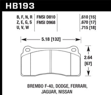 画像をギャラリービューアに読み込む, Hawk 03-06/08-09 Dodge Viper / 88-92 Ferrari F40 / 95-97 F50 DTC-60 Race Brembo Brake Pads