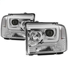画像をギャラリービューアに読み込む, Spyder 05-07 Ford F250/350/450 SD Ver 2 Proj Headlights - Light Bar DRL - Black PRO-YD-FS05V2-LB-C