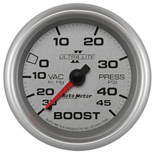 画像をギャラリービューアに読み込む, Autometer UL II 2 5/8inch 30 IN HG/45 PSI Mechanical Boost/Vacuum Gauge