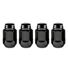 画像をギャラリービューアに読み込む, McGard Hex Lug Nut (Cone Seat Bulge Style) M14X1.5 / 22mm Hex / 1.635in. Length (4-Pack) - Black