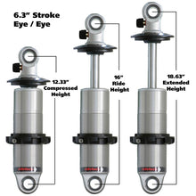 画像をギャラリービューアに読み込む, Ridetech HQ Series CoilOver Shock 6.3in Travel 2.5in Coil Eye/Eye Mounting 12.325inx18.625in