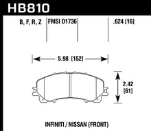 画像をギャラリービューアに読み込む, Hawk 14-17 Infiniti Q50 HPS 5.0 Front Brake Pads