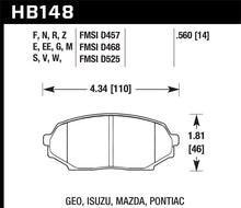 画像をギャラリービューアに読み込む, Hawk 89-93 Miata HP+ Street Front Brake Pads (D525)