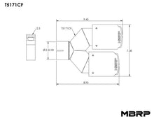 画像をギャラリービューアに読み込む, MBRP Universal Carbon Fiber Dual Tip 3.5in OD/2.5in Inlet