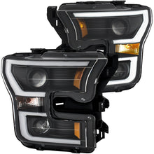 画像をギャラリービューアに読み込む, ANZO 2015-2017 Ford F-150 Projector Headlights w/ Plank Style Switchback Black w/ Amber
