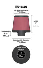 画像をギャラリービューアに読み込む, K&amp;N Universal Rubber Filter-Round Tapered 3in Flange ID x 6in Base OD x 6in Top OD x 5in H