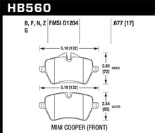 画像をギャラリービューアに読み込む, Hawk 05-06 JCW R53 Cooper S &amp; 07+ R56 Cooper S HP+ Street Front Brake Pads