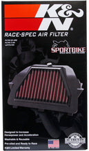 画像をギャラリービューアに読み込む, K&amp;N 08-13 Yamaha YZF R6 599 Replacement Air Filter - Race Specific