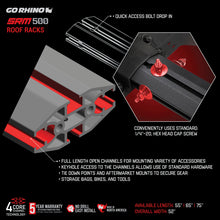 画像をギャラリービューアに読み込む, Go Rhino SRM500 Dual Rail Kit (For 75in. Long Rack) - Tex. Blk (Rails ONLY - Req. Platform)