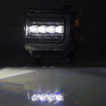 画像をギャラリービューアに読み込む, AlphaRex 14-18 GMC Sierra NOVA LED Proj Headlights Plank Style Black w/Activ Light/Seq Signal/DRL