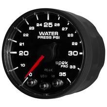 画像をギャラリービューアに読み込む, Autometer Spek-Pro - Nascar 2-1/16in Water Press 0- 35 psi Bfb Sp
