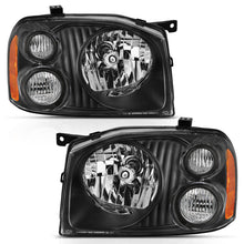 画像をギャラリービューアに読み込む, ANZO 2001-2004 Nissan Frontier Se Crystal Headlight Black Amber Reflector
