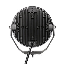 画像をギャラリービューアに読み込む, Go Rhino Xplor Blackout Series Round LED Driving Light w/DRL (Surface/Threaded Stud Mnt) 7in. - Blk