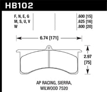 画像をギャラリービューアに読み込む, Hawk DTC-80 AP Racing 6/Sierra/JFZ/Wilwood 20mm Race Brake Pads