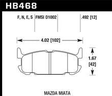 画像をギャラリービューアに読み込む, Hawk 03-05 Miata w/ Sport Suspension Blue 9012 Race Rear Brake Pads D1002