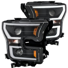 画像をギャラリービューアに読み込む, ANZO 2015-2016 Ford F-150 Projector Headlights w/ Plank Style Design Black w/ Amber