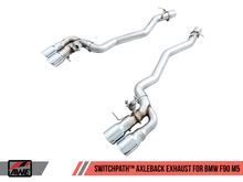 画像をギャラリービューアに読み込む, AWE Tuning 18-19 BMW M5 (F90) 4.4T AWD SwitchPath Axle-Back Exhaust - Chrome Silver Tips