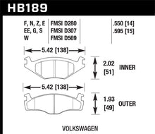 画像をギャラリービューアに読み込む, Hawk 79-84 Volkswagen Rabbit / 85-90 Volkswagen Cabriolet DTC-60 Race Front Brake Pads
