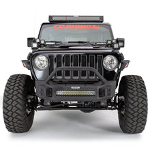 画像をギャラリービューアに読み込む, Go Rhino 07-20 Jeep Wrangler JL/JLU/JK/JKU/Gladiator JT Rockline Front Stubby Bumper w/ Overrider