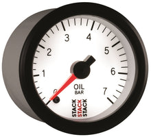 画像をギャラリービューアに読み込む, Autometer Stack 52mm 0-7 Bar M10 Male Pro Stepper Motor Oil Pressure Gauge - White