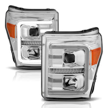 画像をギャラリービューアに読み込む, ANZO 11-16 Ford F-250/F-350/F-450 Projector Headlights w/ Plank Style Switchback Chrome w/Amber