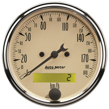 画像をギャラリービューアに読み込む, Autometer 3-1/8in 0-190km/h Antique Beige Elec. Programmable Speedometer