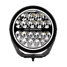 画像をギャラリービューアに読み込む, Go Rhino Xplor Blackout Series Round LED Driving Light w/DRL (Surface/Threaded Stud Mnt) 7in. - Blk