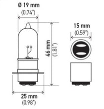 画像をギャラリービューアに読み込む, Hella Bulb 3625 6V 25/25W Px15D T6
