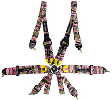 画像をギャラリービューアに読み込む, NRG FIA 6pt 2in. Shoulder Belt for HANS Device/ Rotary Cam Lock Buckle/ 3in. Waist Belt - Pink Camo