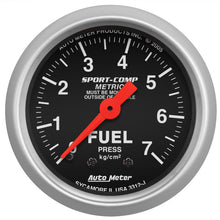 画像をギャラリービューアに読み込む, Autometer Sport-Comp 52mm METRIC Fuel Pressure Mechanical Gauge