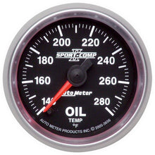 画像をギャラリービューアに読み込む, Autometer Sport-Comp II 52mm Full Sweep Electronic 140-280 Deg. F Oil Temperature Gauge