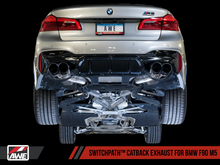 画像をギャラリービューアに読み込む, AWE Tuning 18-19 BMW F90 M5 SwitchPatch Cat-Back Exhaust- Black Diamond Tips