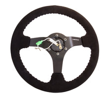 画像をギャラリービューアに読み込む, NRG Reinforced Steering Wheel (350mm / 3in. Deep) Blk Suede w/Blk BBall Stitch (Odi Bakchis Edition)