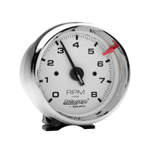 画像をギャラリービューアに読み込む, Autometer Autogage 3-3/4in White 8000 RPM Pedestal Mount Tachometer