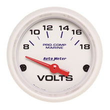 画像をギャラリービューアに読み込む, Autometer Marine White 2-1/16in 18V Electric Voltmeter Gauge
