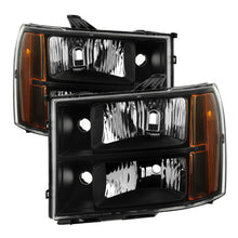 画像をギャラリービューアに読み込む, xTune GMC Sierra 07-13 Crystal Headlights Black HD-JH-GSIE07-AM-BK