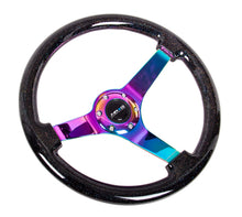 画像をギャラリービューアに読み込む, NRG Reinforced Steering Wheel (350mm / 3in. Deep) Classic Blk Sparkle w/4mm Neochrome 3-Spoke Center