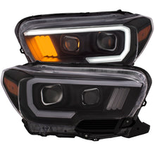 画像をギャラリービューアに読み込む, ANZO 2016-2017 Toyota Tacoma Projector Headlights w/ Plank Style Black w/ Amber