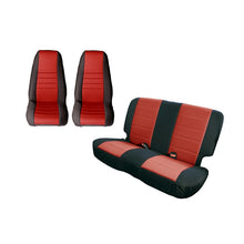画像をギャラリービューアに読み込む, Rugged Ridge Seat Cover Kit Black/Red 80-90 Jeep CJ/YJ