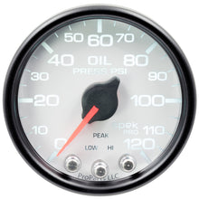 画像をギャラリービューアに読み込む, Autometer Spek-Pro Gauge Oil Press 2 1/16in 120psi Stepper Motor W/Peak &amp; Warn Wht/Blk