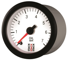 画像をギャラリービューアに読み込む, Autometer Stack 52mm 0-7 Bar M10 Male Pro Stepper Motor Oil Pressure Gauge - White