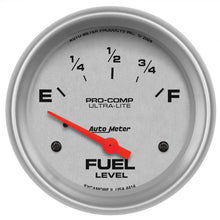 画像をギャラリービューアに読み込む, Autometer Ultra-Lite 66.7mm Short Sweep Electronic 0 E/90 F Fuel Level Gauge