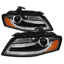 画像をギャラリービューアに読み込む, Spyder Audi A4 09-12 Projector Headlights Halogen Model Only - DRL LED Black PRO-YD-AA408-DRL-BK