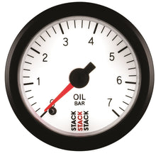 画像をギャラリービューアに読み込む, Autometer Stack 52mm 0-7 Bar M10 Male Pro Stepper Motor Oil Pressure Gauge - White