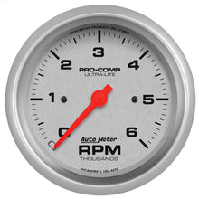 画像をギャラリービューアに読み込む, AutoMeter Ultra-Lite 3-3/8in. 0-6K RPM In-Dash Tachometer Gauge