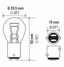 画像をギャラリービューアに読み込む, Hella Bulb 1157 12V 27/8W Ba9S S8 (2)