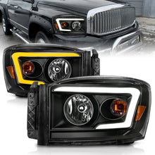 画像をギャラリービューアに読み込む, ANZO 06-09 Dodge RAM 1500/2500/3500 Headlights Black Housing/Clear Lens (w/Switchback Light Bars)