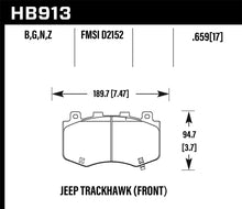 画像をギャラリービューアに読み込む, Hawk 18-19 Jeep Grand Cherokee Trackhawk HP+ Front Brake Pads