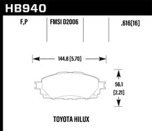 画像をギャラリービューアに読み込む, Hawk 16-17 Toyota Hilux Street HPS Front Brake Pads