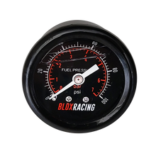 画像をギャラリービューアに読み込む, BLOX Racing Liquid-Filled Fuel Pressure Gauge 0-100psi (Black Face)